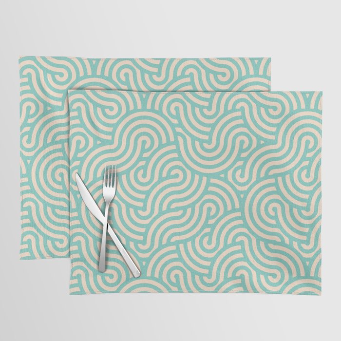 SWIRL Mint and Oat Placemat Gallery Image 1