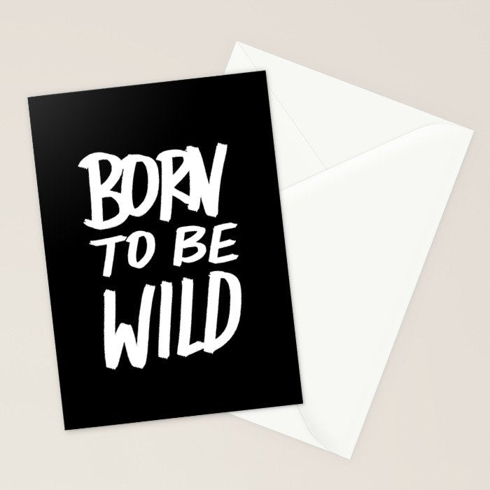 Born to Be Wild ~ Typography Stationery Card Gallery Image 2