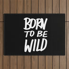 Born to Be Wild ~ Typography Outdoor Rug Gallery Image 1