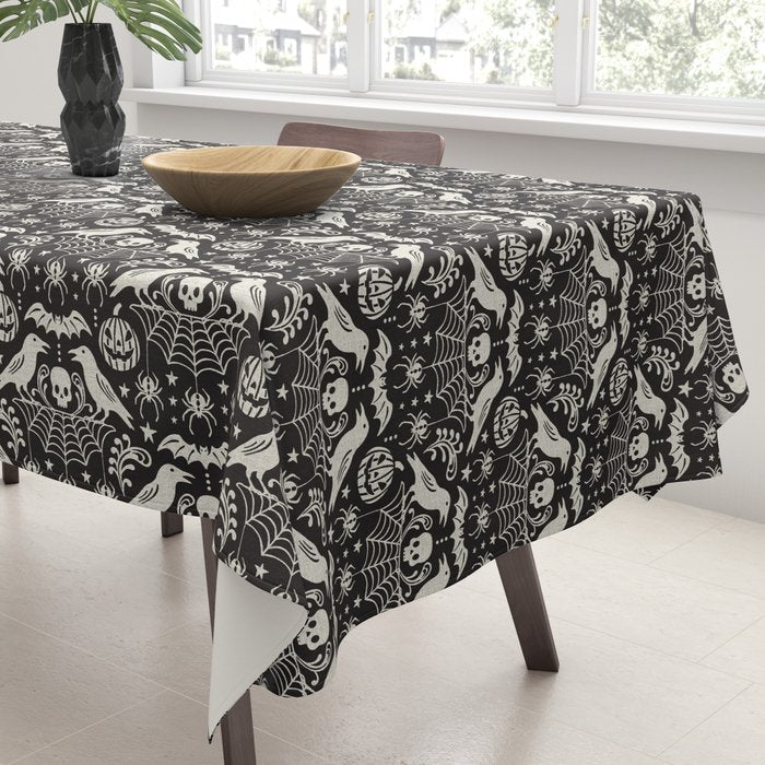 All Hallows' Eve - Black Ivory Halloween Tablecloth Gallery Image 3
