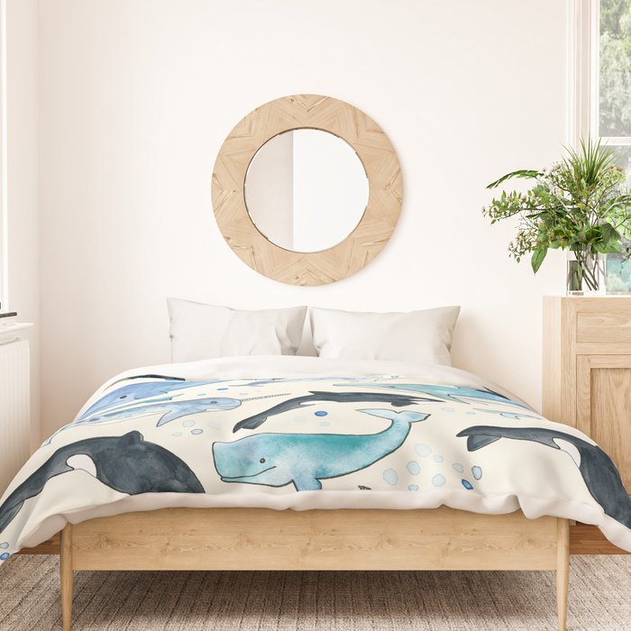 Whales, Orcas & Narwhals Duvet Cover Gallery Image 3