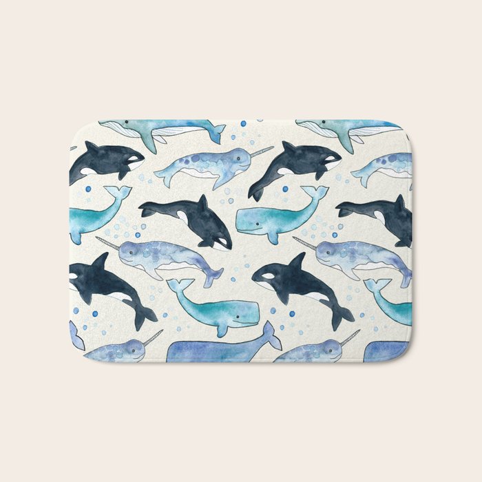 Whales, Orcas & Narwhals Bath Mat Gallery Image 1