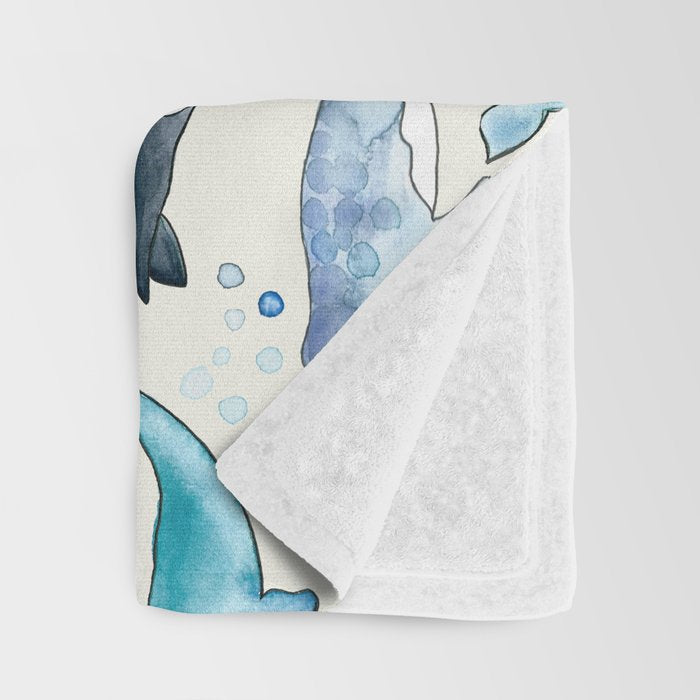 Whales, Orcas & Narwhals Throw Blanket Gallery Image 3