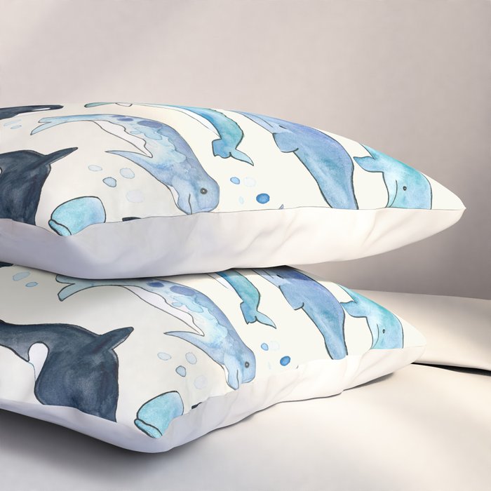 Whales, Orcas & Narwhals Pillow Sham Gallery Image 3