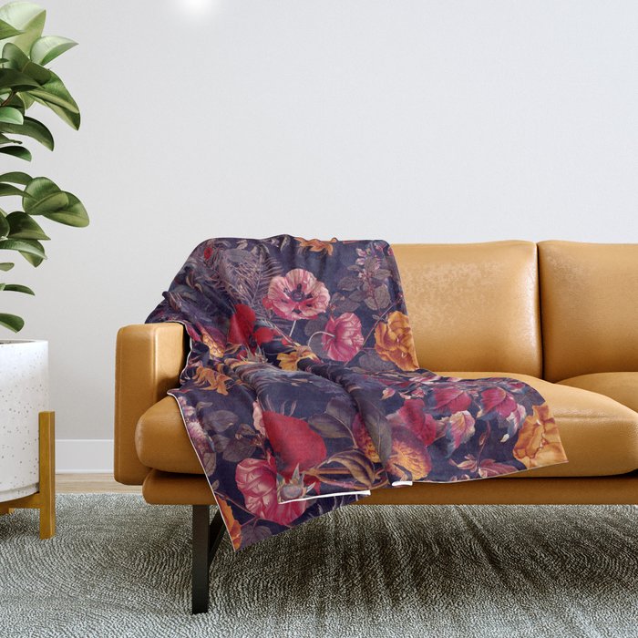 Midnight Garden IV Throw Blanket Gallery Image 1