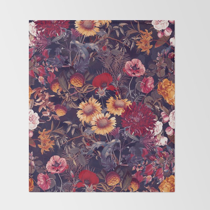 Midnight Garden IV Throw Blanket Gallery Image 2