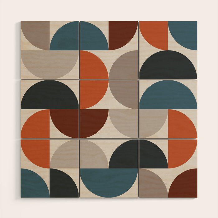 Mid Century Modern Geometric 25 Wood Wall Art Gallery Image 1
