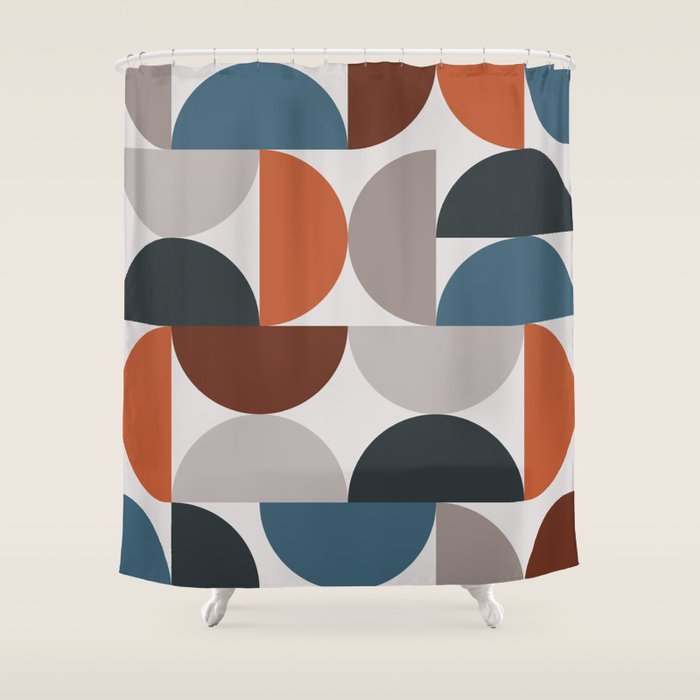Mid Century Modern Geometric 25 Shower Curtain Gallery Image 1