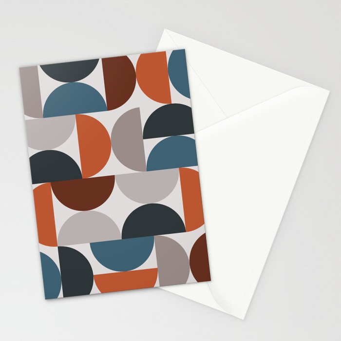 Mid Century Modern Geometric 25 Stationery Card Gallery Image 2