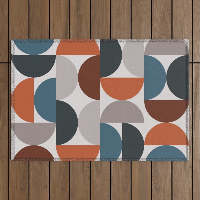 Mid Century Modern Geometric 25 Outdoor Rug Gallery Image 1