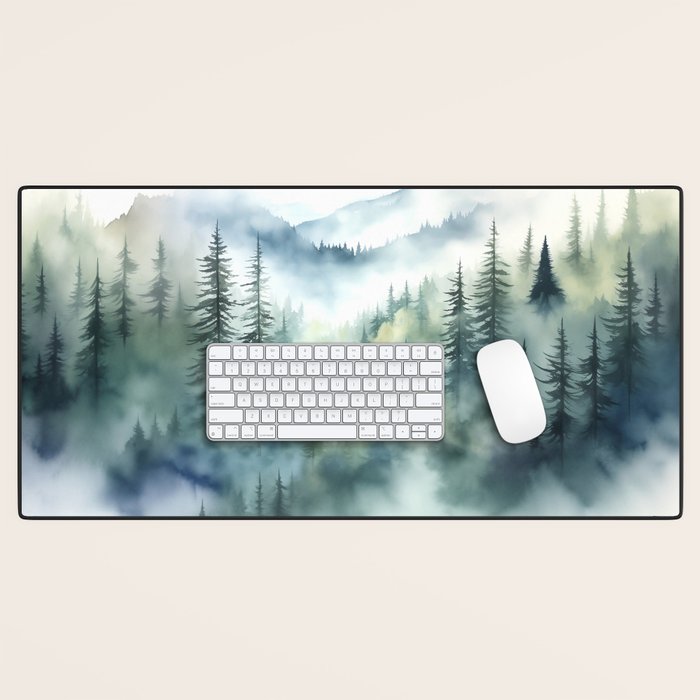 Treetops in the Mist Desk Mat Gallery Image 1