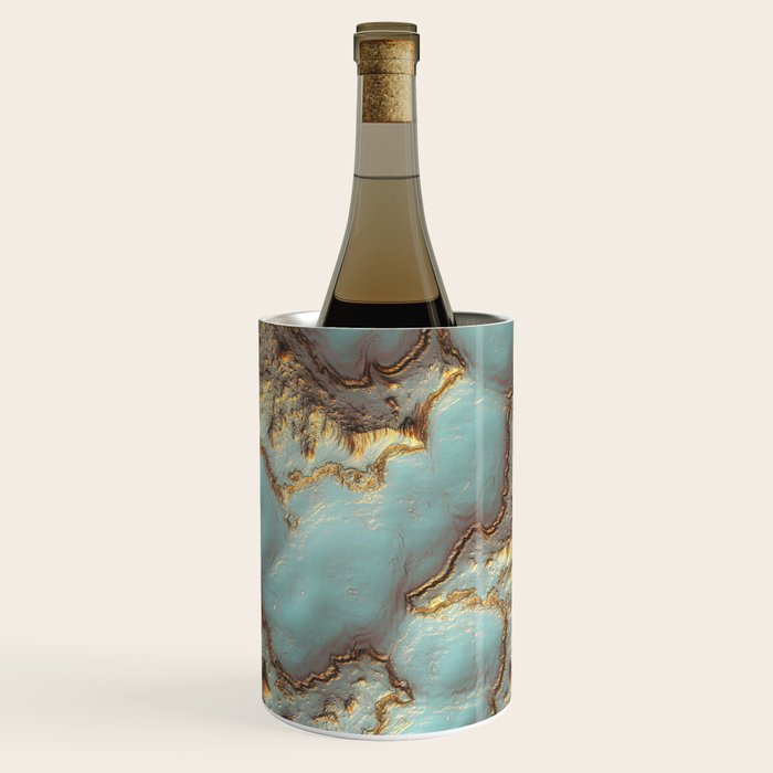 Aqua Coral Reef Abstract Wine Chiller Gallery Image 1