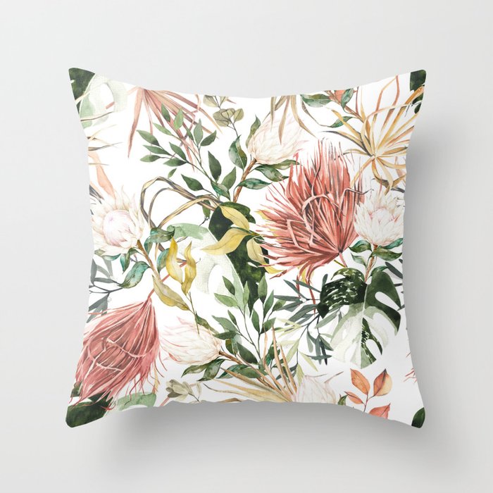 Bohem tropical bloom 003 Throw Pillow Gallery Image 6