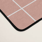 Hand Drawn Grid Pattern Peach Pink Desk Mat Gallery Image 4
