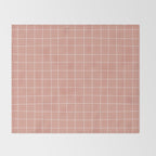 Hand Drawn Grid Pattern Peach Pink Throw Blanket Gallery Image 2