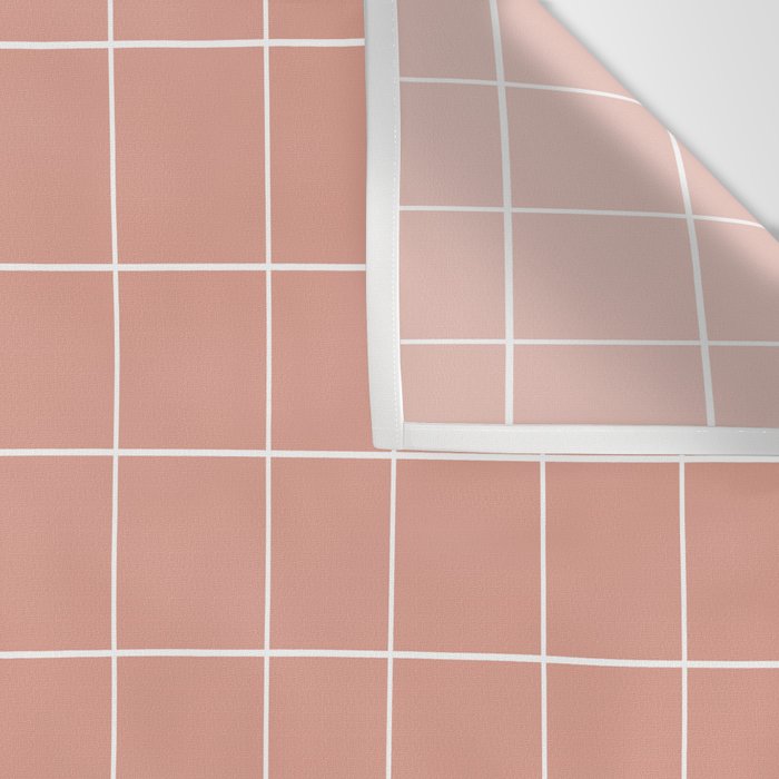 Hand Drawn Grid Pattern Peach Pink Wall Tapestry Gallery Image 3