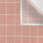 Hand Drawn Grid Pattern Peach Pink Wall Tapestry Gallery Image 3