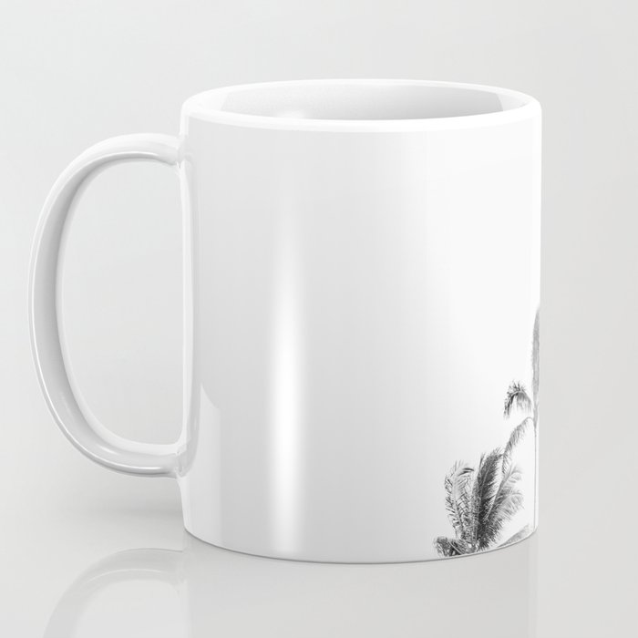 Hawaii Palm Trees - Black and White Photography Coffee Mug Gallery Image 3