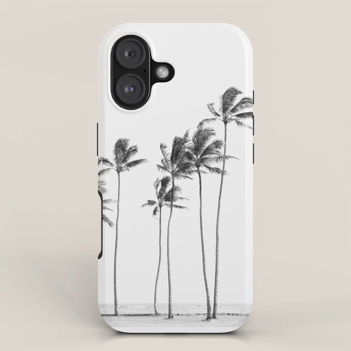 Hawaii Palm Trees - Black and White Photography iPhone Case Gallery Image 1