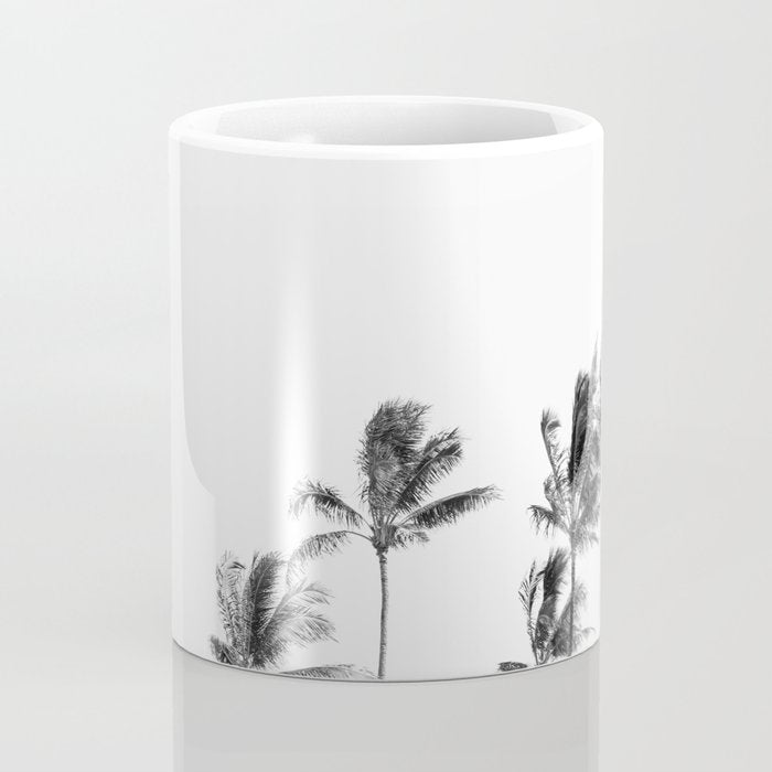 Hawaii Palm Trees - Black and White Photography Coffee Mug Gallery Image 4
