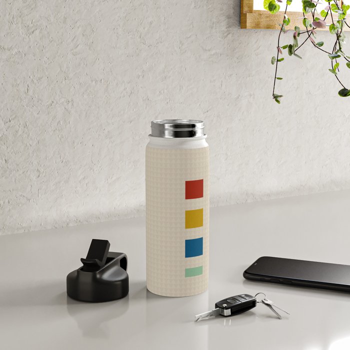 four elements II tweed and primary colors Water Bottle Gallery Image 4