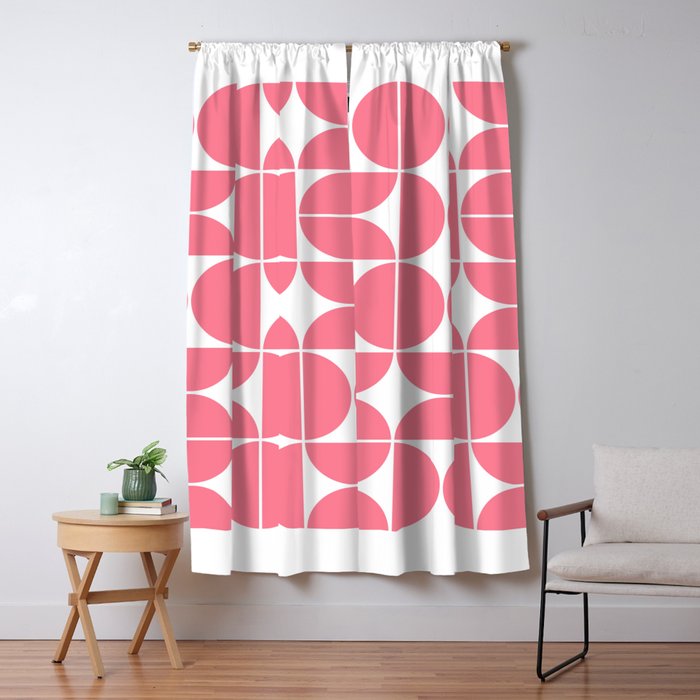 Mid Century Modern Geometric 04 Pink Window Curtain Gallery Image 5