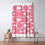 Mid Century Modern Geometric 04 Pink Window Curtain Gallery Image 5