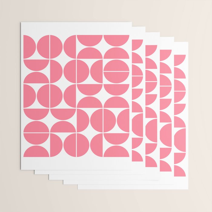 Mid Century Modern Geometric 04 Pink Wrapping Paper Gallery Image 3
