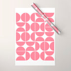 Mid Century Modern Geometric 04 Pink Wrapping Paper Gallery Image 1