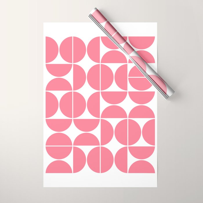 Mid Century Modern Geometric 04 Pink Wrapping Paper Gallery Image 1