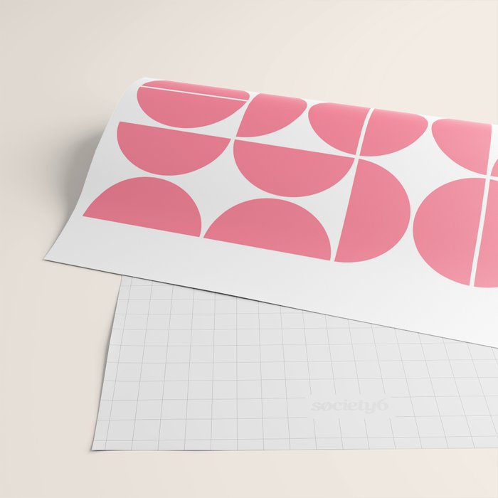 Mid Century Modern Geometric 04 Pink Wrapping Paper Gallery Image 2