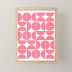 Mid Century Modern Geometric 04 Pink Mini Art Print Gallery Image 1