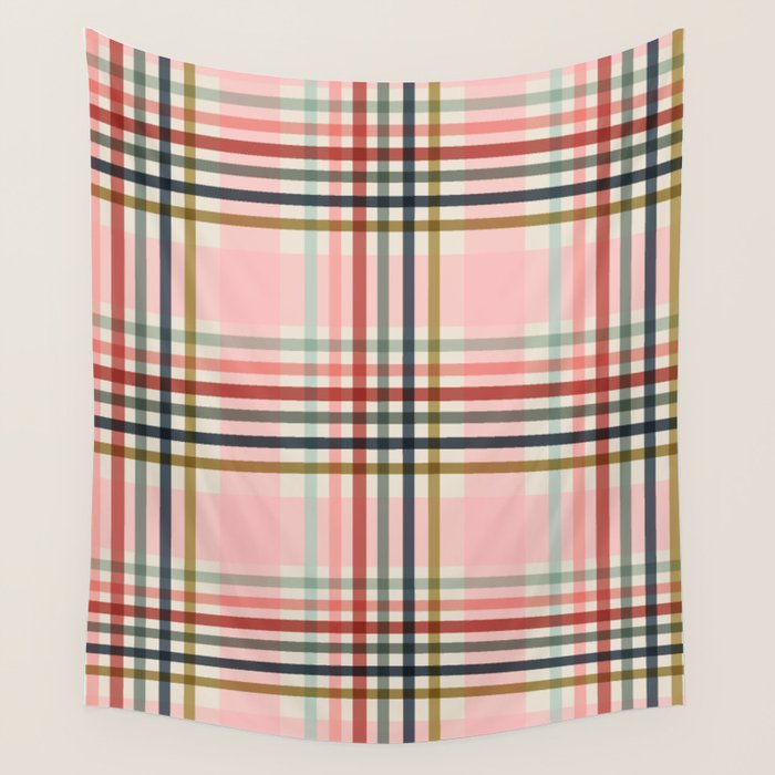 Modern Pastel Grid B Wall Tapestry Gallery Image 1