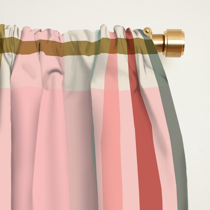 Modern Pastel Grid B Window Curtain Gallery Image 2