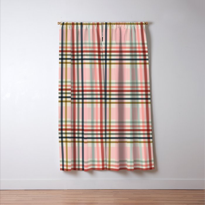 Modern Pastel Grid B Window Curtain Gallery Image 3