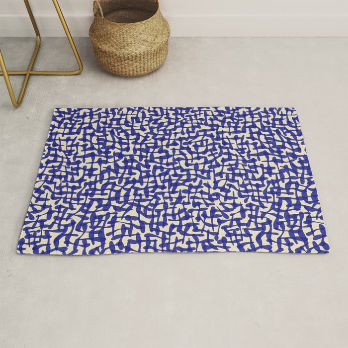 Playful strokes #4 / Blue on Beige Rug Gallery Image 1