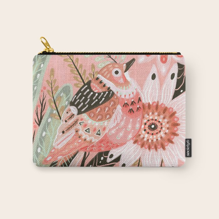 Little Pink Bird Carry All Pouch Gallery Image 1