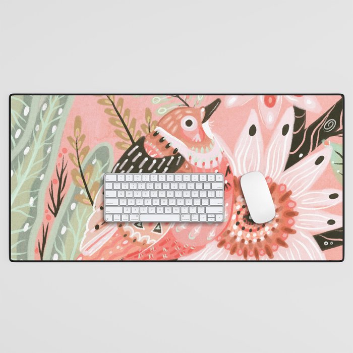 Little Pink Bird Desk Mat Gallery Image 1