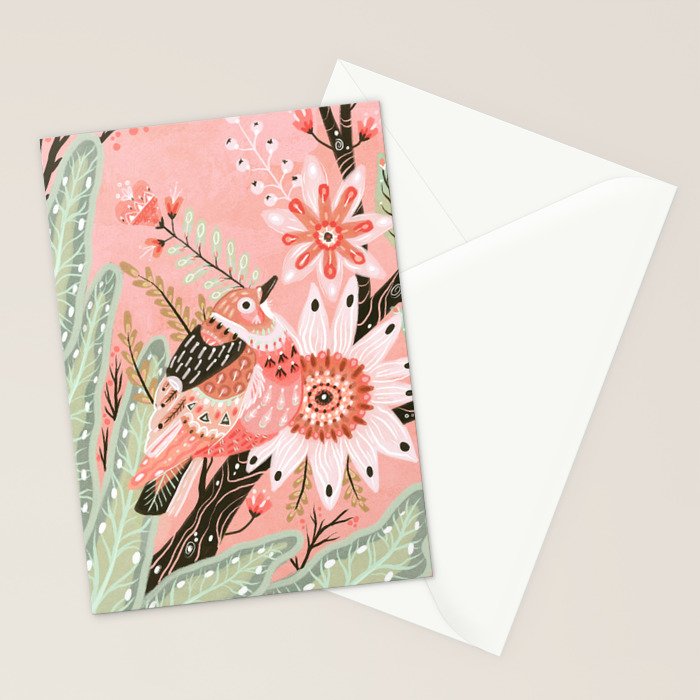 Little Pink Bird Stationery Card Gallery Image 2