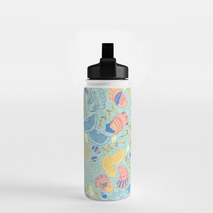 Coastal Oysters on the Beach in Seafoam Green Water Bottle Gallery Image 2