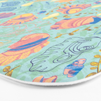 Coastal Oysters on the Beach in Seafoam Green Bath Mat Gallery Image 3