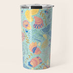 Coastal Oysters on the Beach in Seafoam Green Travel Mug Gallery Image 1