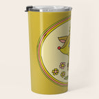 vintage reindeer christmas cheer // retro art by surfy birdy Travel Mug Gallery Image 3