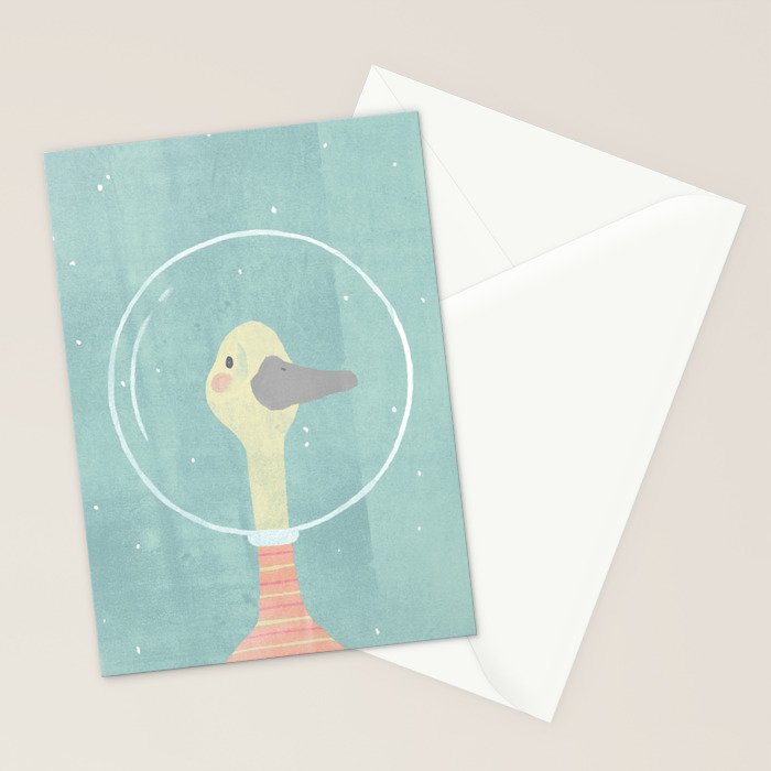 Space Goose (pastels) Stationery Card Gallery Image 2