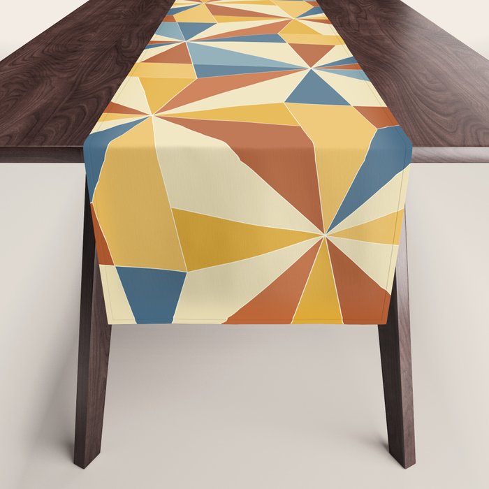 Kaleidoscope Tile Pattern IV Bright Vibrant Summer Table Runner Gallery Image 1