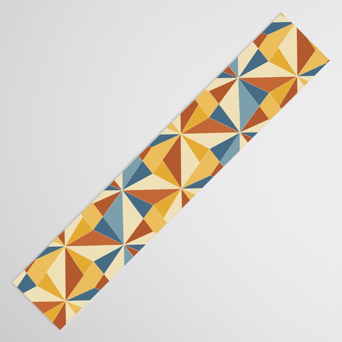 Kaleidoscope Tile Pattern IV Bright Vibrant Summer Table Runner Gallery Image 3