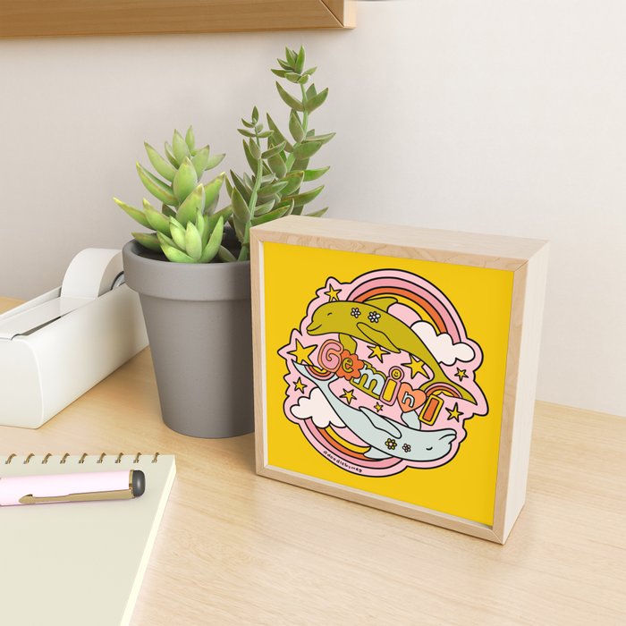Gemini Dolphin Mini Art Print Gallery Image 2