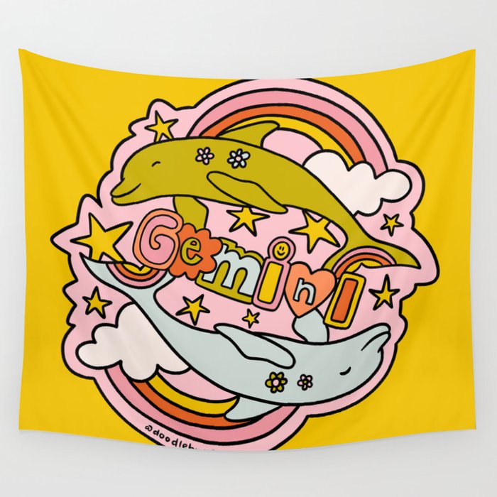 Gemini Dolphin Wall Tapestry Gallery Image 4