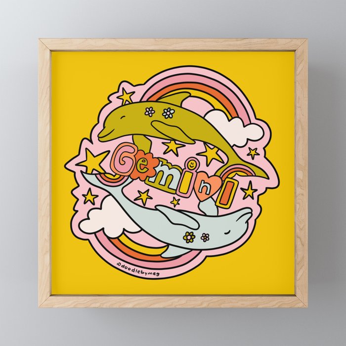 Gemini Dolphin Mini Art Print Gallery Image 1