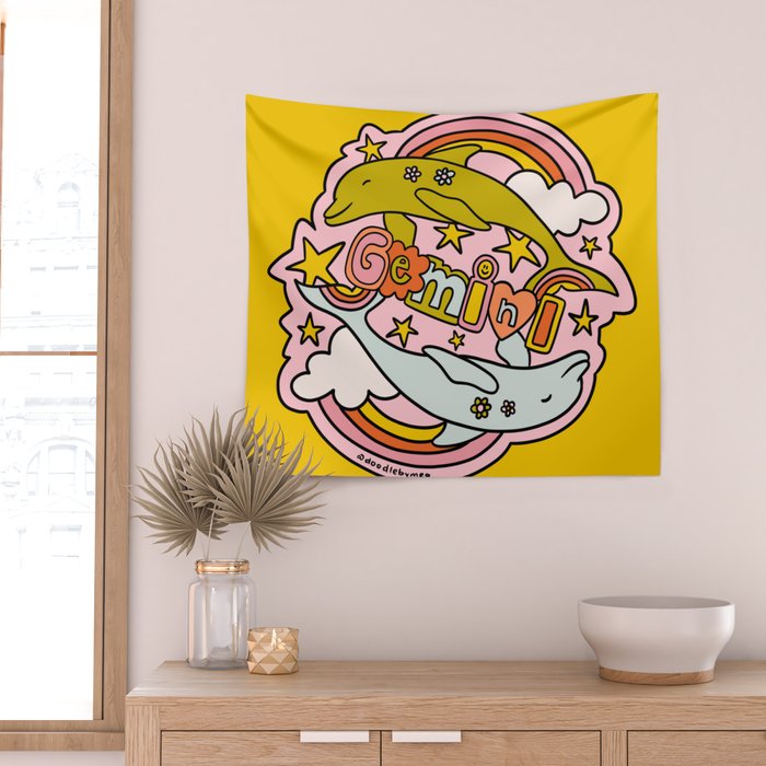 Gemini Dolphin Wall Tapestry Gallery Image 2